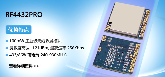 工業(yè)級(jí)無線模塊 RF4432PRO